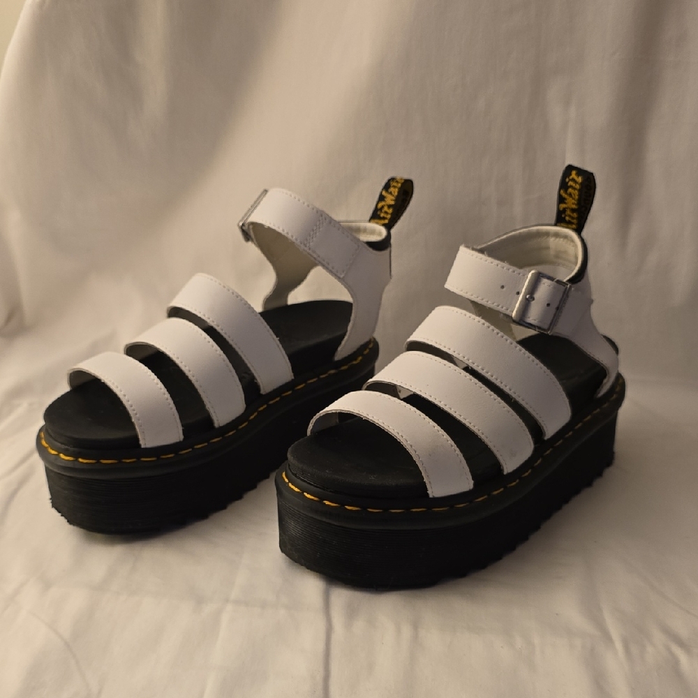 Dr. Martens Blaire Quad White Platform Sandals